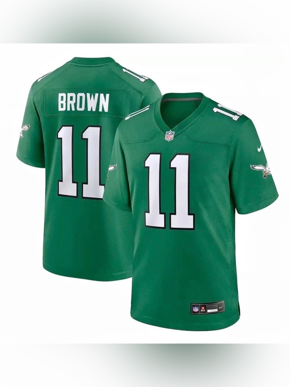Nike Men's Philadelphia Eagles A.J. Brown Alternate Kelly Green Game Jersey XXL